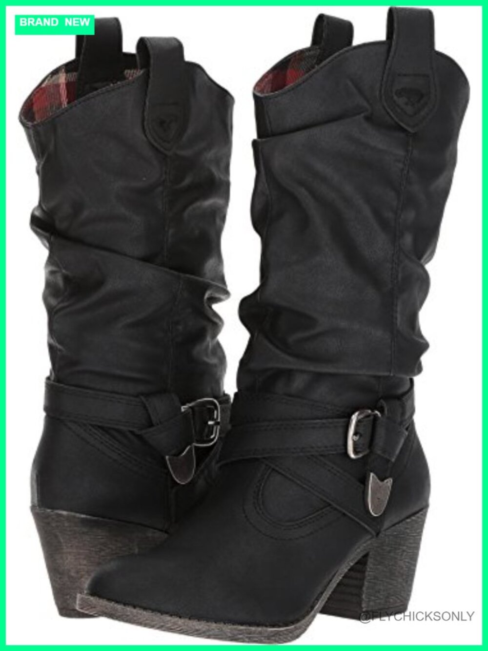 Rocket Dog Sidestep Western Pull On Mid Calf Boot Leather